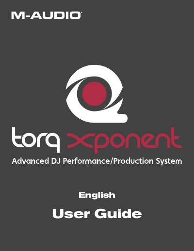M-Audio Xponent USB DJ Controller User Guide - cover page