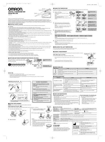Omron MC-246 User Manual - cover page