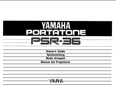 Yamaha PSR-36 PortaTone User Manual - cover page