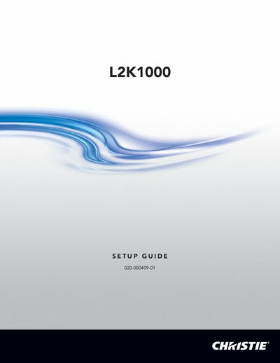 Christie L2K1000 Multimedia Projector Quick Reference Guide - cover page
