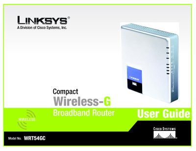 Linksys WRT54GC Router User Manual - cover page