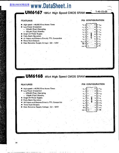 UM6168 High Speed CMOS SRAM Datasheet - cover page