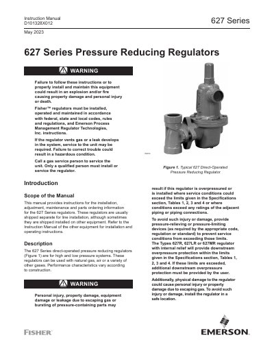 Fisher 627 Series Pressure Reducing Regulators Installation and Maintenance Manual - cover page