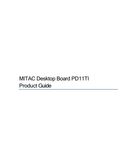MITAC PD11TI Desktop Board Product Guide - cover page