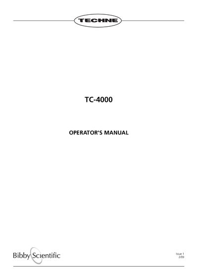 Techne TC-4000 Operator's Manual - cover page