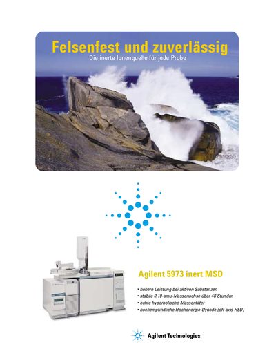 Agilent 5973 inert MSD Product Leaflet - cover page