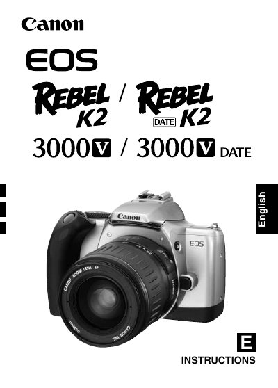 Canon EOS REBEL K2 / 3000V User Manual - cover page