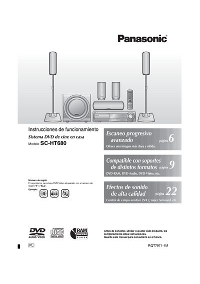 Panasonic SC-HT680 Home Theater System User Manual - cover page