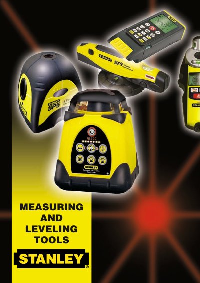 Stanley Measuring and Leveling Tools Product Catalog - cover page
