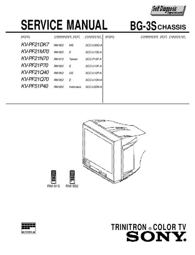 SONY BG-3S CHASSIS KV-PF21DK7 RM-952 ME SCC-U30G-A KV-PF21M70 RM-952 E SCC-U13E-A KV-PF21N70 RM-915 Taiwan SCC-P13F-A KV-PF21P70 RM-952 E SCC-U13F-A KV-PF21Q40 RM-952 GE SCC-U12P-A KV-PF21Q70 RM-952 E - cover page