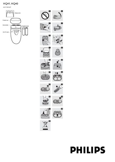 Philips HQ41/HQ40 Electric Shaver User Manual