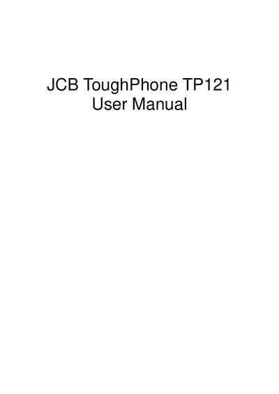 JCB ToughPhone TP121 User Manual - cover page