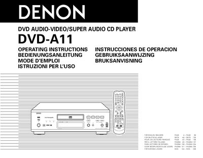 Denon DVD-A11 DVD Audio-Video/Super Audio CD Player User Manual