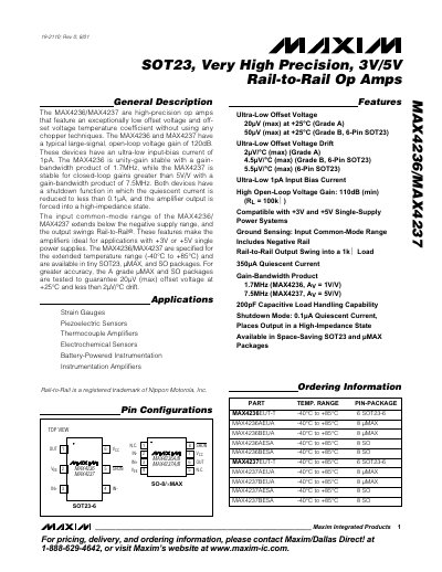 Maxim MAX4236/MAX4237 Datasheet - cover page