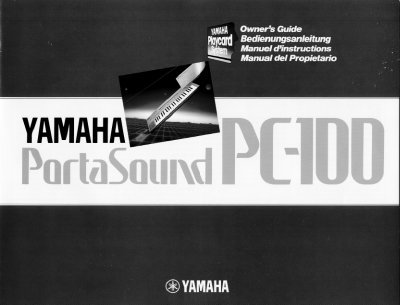 Yamaha PortaSound PC-100 Owner's Guide - cover page
