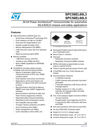 ST SPC56EL60L3 SPC56EL60L5 handbook