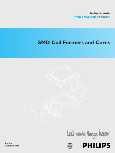 Philips SMD Coil Formers and Cores Technical Note - cover page