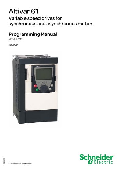 Schneider Altivar 61 Programming Manual - cover page