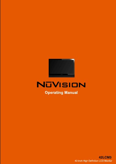 NuVISION 42LCM3 LCD Monitor User Manual - cover page