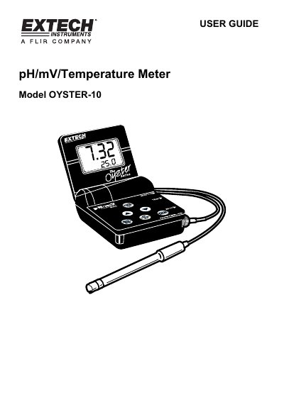 Extech OYSTER-10 pH/mV/Temperature Meter User Guide