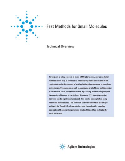 Agilent VamrJ 3.1 Technical Overview Hadamard Spectroscopy - cover page