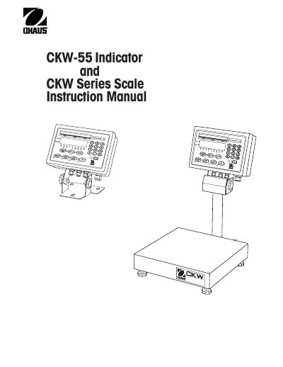 Ohaus CKW-55 Indicator and CKW Series Scale Instruction Manual - cover page