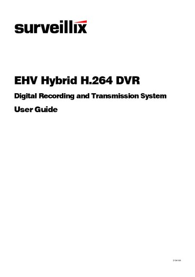 Surveillix EHV Hybrid H.264 DVR User Guide - cover page