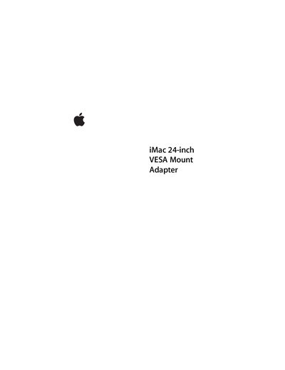 Apple iMac 24-inch VESA Mount Adapter Installation Guide - cover page