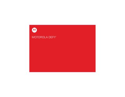 Motorola ME525/MB525 Defy User Manual - cover page