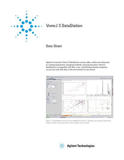 Agilent VnmrJ 3 DataStation Datasheet - cover page