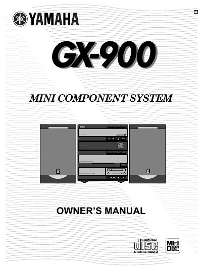 Yamaha GX-900 Amplifier/Tuner/CD Player Owner's Manual - cover page