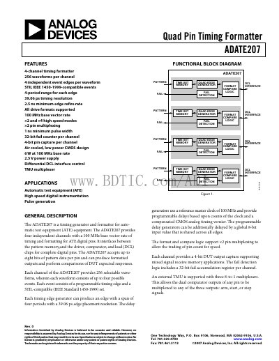 Analog Devices ADATE207 Quad Pin Timing Formatter Handbook - cover page