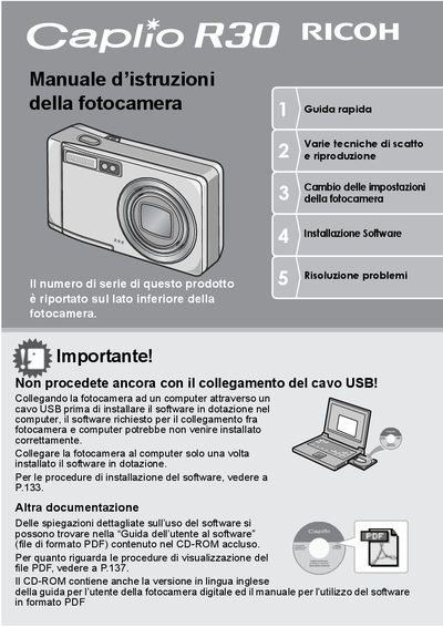 Ricoh Caplio R3G Digital Camera User Manual - cover page