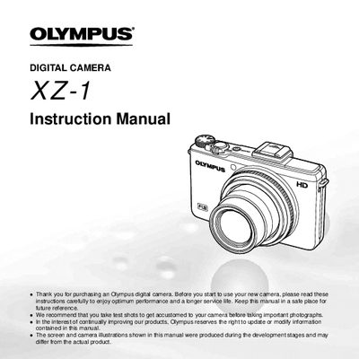 Olympus XZ-1 Digital Camera Instruction Manual - cover page