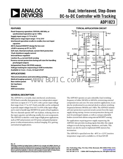 Analog Devices ADP1823 DC-DC Controller Datasheet - cover page