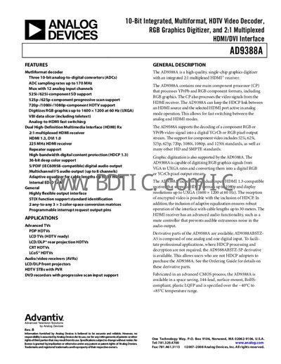Analog Devices AD9388A Datasheet - cover page