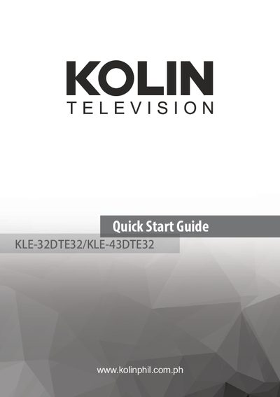 Kolin KLE-32DTE32/KLE-43DTE32 Television Quick Start Guide - cover page