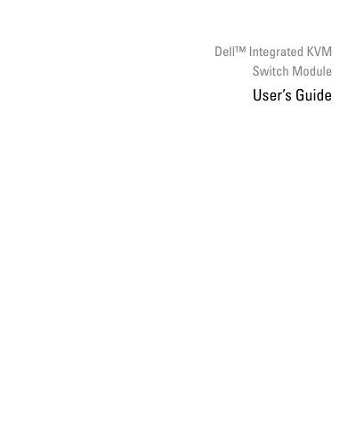 Dell Integrated KVM Switch Module User Manual - cover page