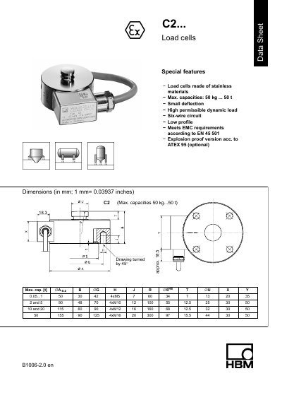 HBM C2... Load Cells Data Sheet - cover page