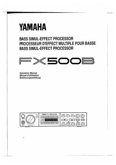 YAMAHA FX550B owner's Manual - cover page