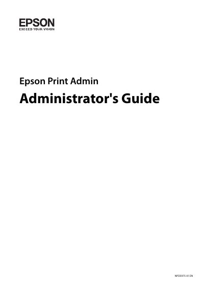 Epson Print Admin Administrator's Guide - cover page