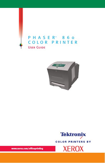 Xerox Phaser 860 Color Printer User Guide - cover page
