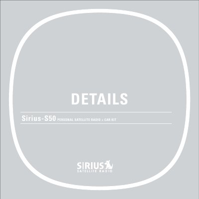 Sirius S50 Personal Satellite Radio User Manual - cover page