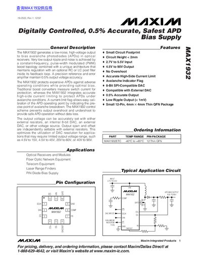 Maxim MAX1932 Datasheet - cover page