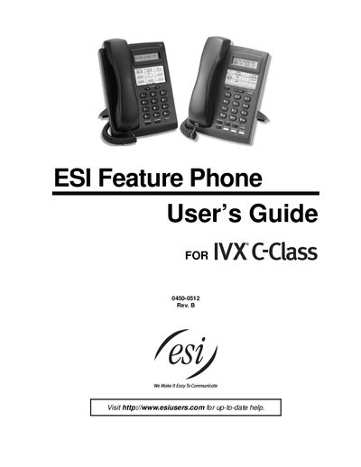 ESI Feature Phone User Manual - cover page