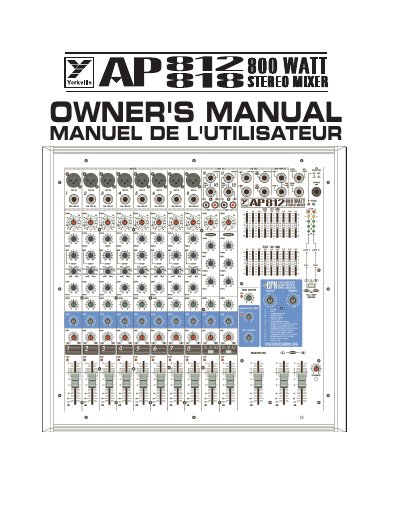 Yorkville AP812/818 Mixer Amplifier Owner's Manual - cover page