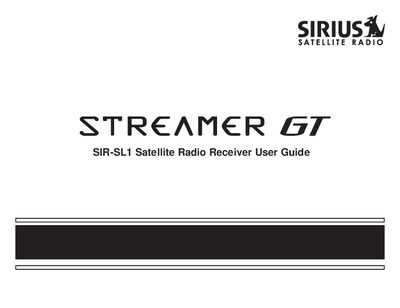Sirius Streamer GT SIR-SL1 User Guide - cover page