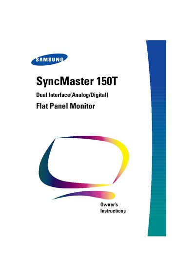 Samsung SyncMaster 150T Monitor User Manual - cover page