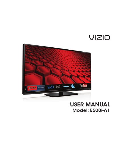 VIZIO E500i-A1 HDTV User Manual - cover page