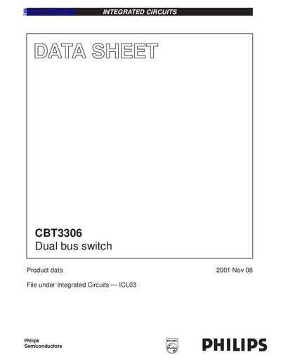 Philips CBT3306 Dual Bus Switch Datasheet - cover page